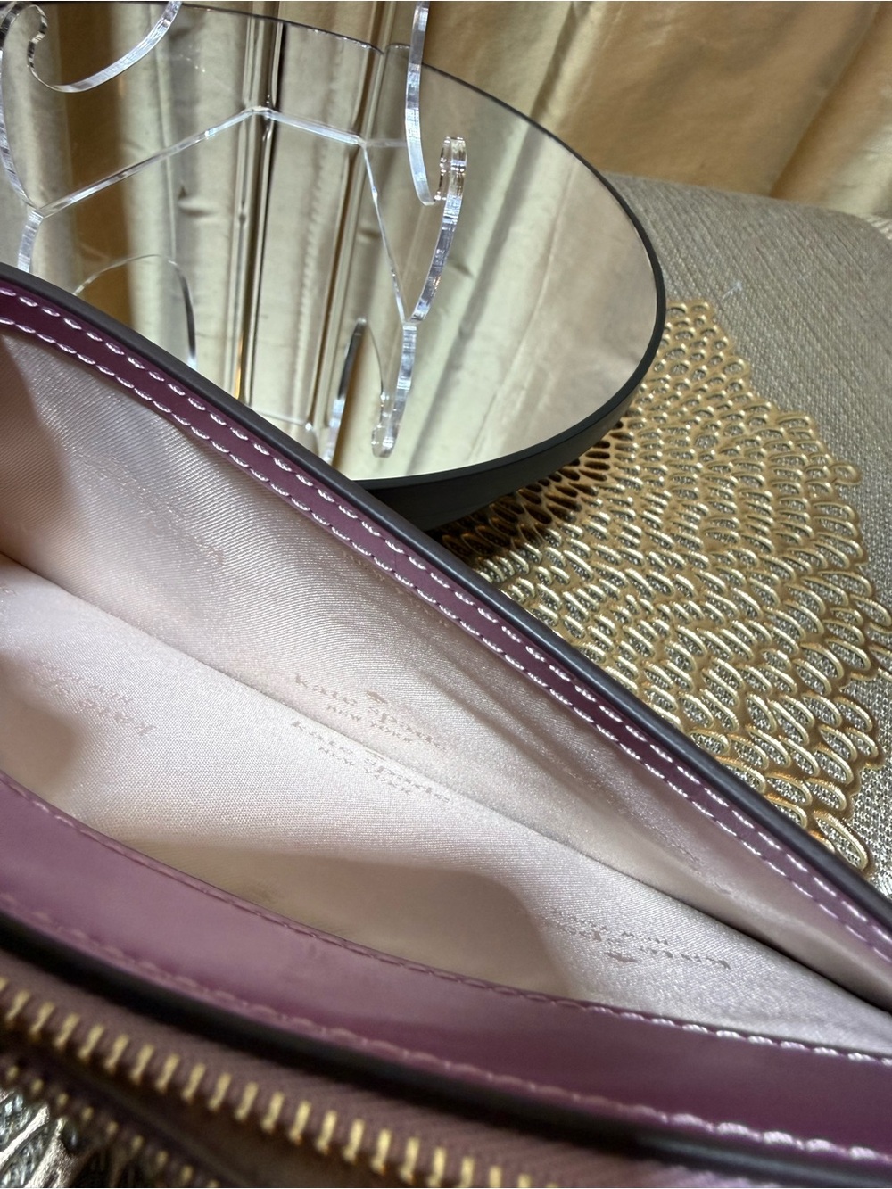 kate spade new york “Lucy” Medium Zip Wristlet – Quartz Pink (Patent Fabric) - Picture 8 of 10